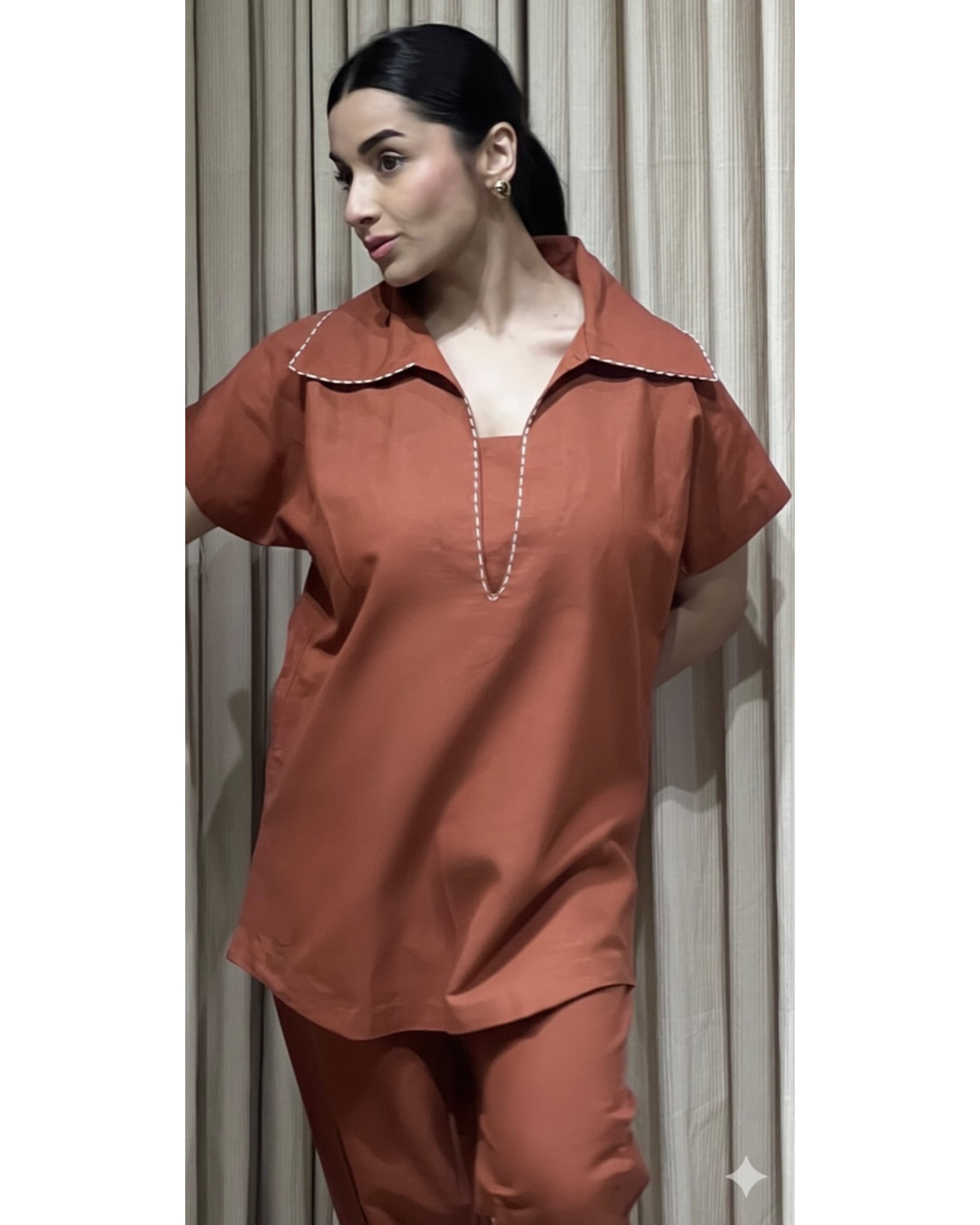 Eliza (Contrast Stitch Terracotta)